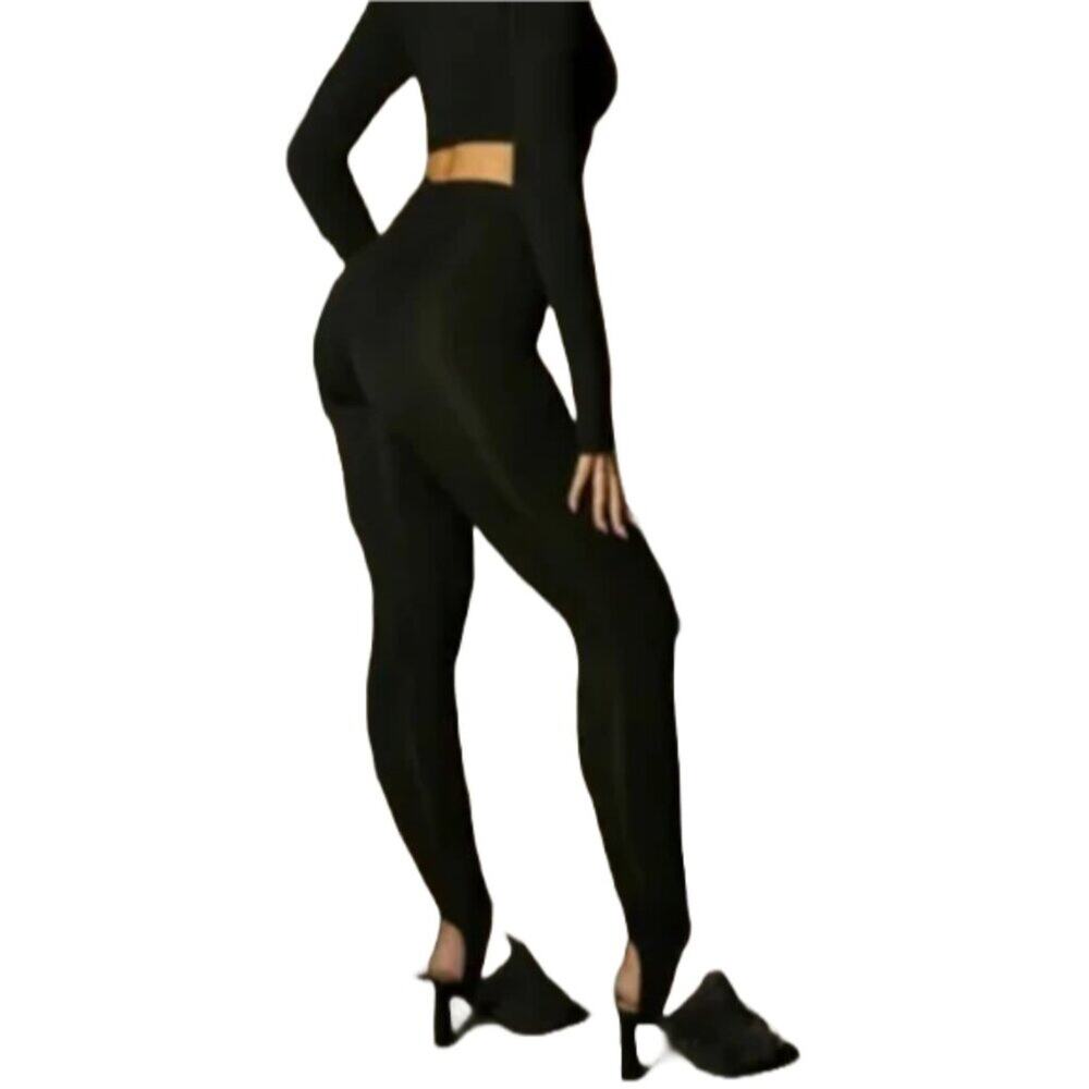 Oh Polly Black Dance Stirrup Leggings SZ 0